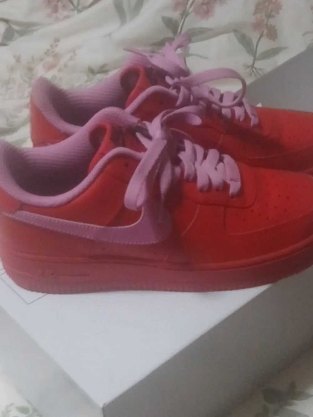 Nike Air Force 1 Low By You Red & Pink Sneakers